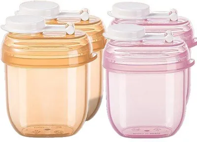 Immagine prodotto di Set di vasetti per alimenti per neonati (4 pezzi) - Riutilizzabili e con coperchio a tenuta stagna | Per alimenti per neonati, salse e intingoli