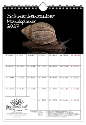Produktbild von Schneckenzauber Planer DIN A4 Kalender für 2027 Schnecken - Seelenzauber
