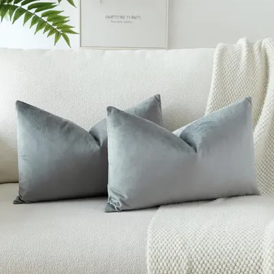 Produktbild von Samt Kissenbezug 2er Set 30x50 cm Silvergelb