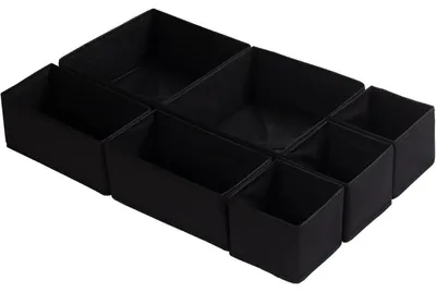 Productafbeelding van Opvouwbare organizerset van 7 stuks voor MALM lade, zwart