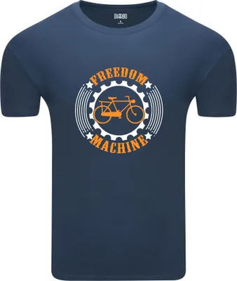 Produktbild von Diarbo Herren T-Shirt mit Aufdruck Fahrradliebhaber Freiheitsmaschine Dunkelblau Gr.XXL
