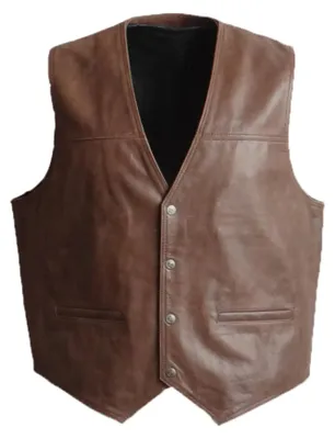 Produktbild von Lederweste Herren Rind Nappa "Alfred" – braun / M
