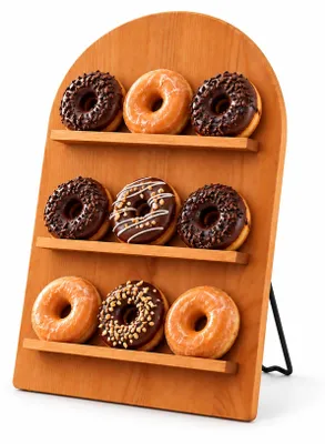Klappbarer Brezelständer aus Holz, 3 Reihen, für Brezeln & Donuts
