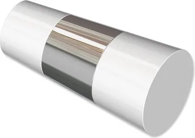 Produktbild von Interdeco Endstücke Konus (Bicolor) für Gardinenstangen 20 mm Ø, Weiß / Chrom, Modell Tanara (Packung 2 Stück)