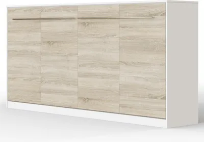 Produktbild von SMARTBett Schrankbett Standard  Weiss/Eiche Sonoma 90 Horizontal