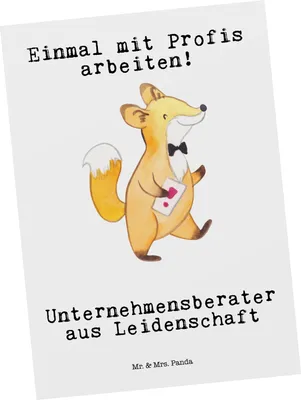 Produktbild von Mr. & Mrs. Panda Postkarte Unternehmensberater Leidenschaft - Weiß - Geschenk, Ansichtskarten, Postkarten, Ansichtskarte, Grußkarte, einzelkarte