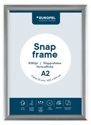 Produktbild von Europel Klapprahmen A2 Aluminium, 25 mm Profil, Gehrungsecken, Silber