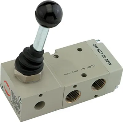 Produktbild von Riegler 3/2-Wegeventil, man. 90° Hebel bistabil G 1/2