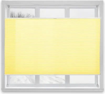 Produktbild von Plissee Faltrollo Magic moderner Sichtschutz Fensterrollo ohne Bohren Gelb 120x200 cm