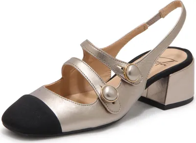 Productafbeelding van N8230 Slingback pumps voor dames, model Roberto, geschikt voor feestelijke gelegenheden, kleur: platina