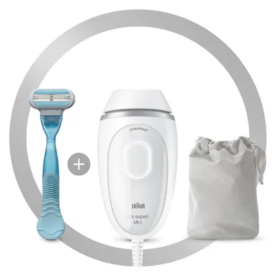 Obrázek produktu pro Braun Silk-expert Mini PL1124, Bílá, Intenzivní pulzní světlo (IPL), Břicho, Podpaží, Bikiny, Jaw line, Horní ret, 0,6 s, AC