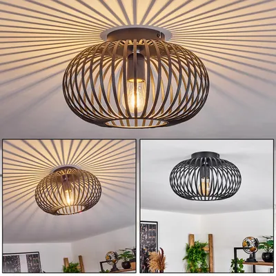 Produktbild von Aidone »Aidone« runde Deckenlampe aus Metall in Schwarz