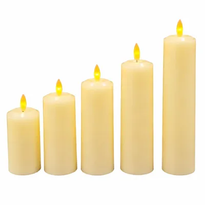 Produktbild von 5er Set Flammenlose LED Kerzen, KI-generiertes Bild