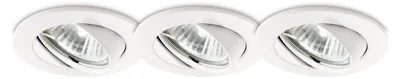 Immagine prodotto di 3 Faretti Ad Incasso Swing Metallo Bianco 1 Luce Gu10