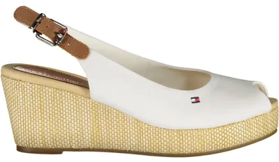 Image de Tommy Hilfiger - Sandales compensées pour femmes, modèle Elba, couleur blanche