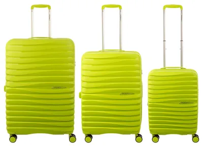 Produktbild von Franky PP18 Trolley Hartschalenkoffer 3er SET Spinner Gr. L/M/S inkl. Dehnfalte lime green