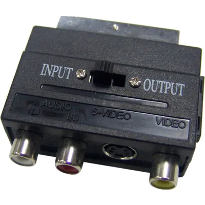 Obrázok produktu pre SENCOR SAV 151-000 AV adaptér, SCART 21-pin. konektor - 3x Cinch/RCA zásuvka + S-Video, prepínač