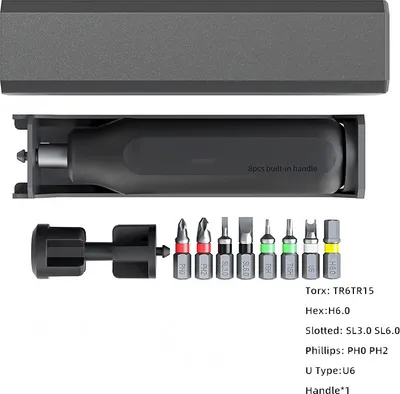 Produktbild von Multifunktions-Schraubendreher-Set S2 Phillips-Schlitz-Präzisions-Schraubendreher-Bit, mobiles Laptop-Wartungswerkzeug, Handwerkzeuge, 8-in-1