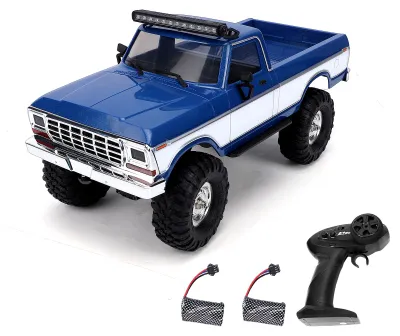 Produktbild von RC-Geländewagen, Maßstab 1:16, ferngesteuerter Pickup mit 2,4-GHz-Fernsteuerung und LED-Beleuchtung, RC-Crawler mit Allradantrieb für Erwachsene und Anfänger, blau