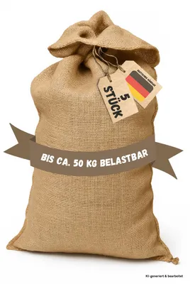 Produktbild von Samenshop24® 5 Stück, Premium Jutesäcke aus 100 % Naturfaser 110cm x 60cm, strapazierfähig, ökologisch