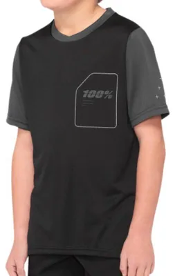 Produktbild von 100% Ridecamp Youth Short Sleeve Jersey Black/Charcoal M