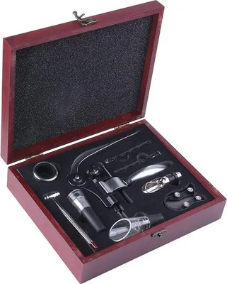 Immagine prodotto di GWCLEO cavatappi, apribottiglie con elegante confezione regalo, set da sommelier con apribottiglie, tagliacapsule, aeratore per vino, anelli salvagoccia