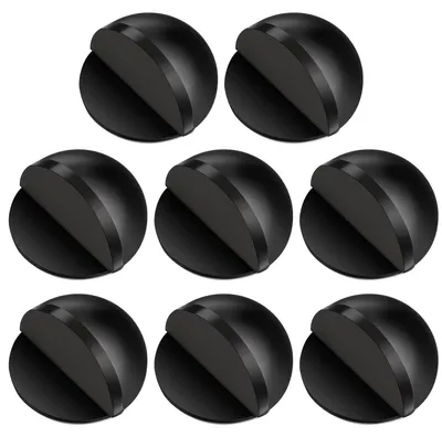 Zdjęcie produktu dla Zatyczki do drzwi, stal nierdzewna, samoprzylepne, czarne, 8 sztuk