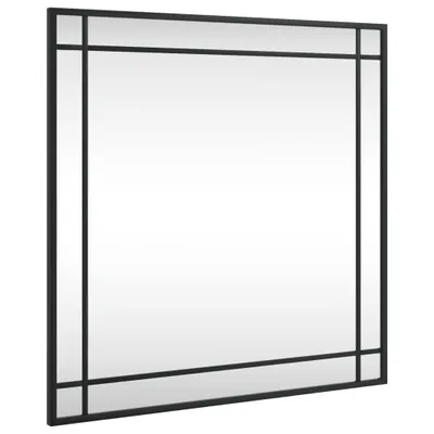 Zdjęcie produktu dla Lustro ścienne, czarne, 60x60 cm, kwadratowe, żelazo
