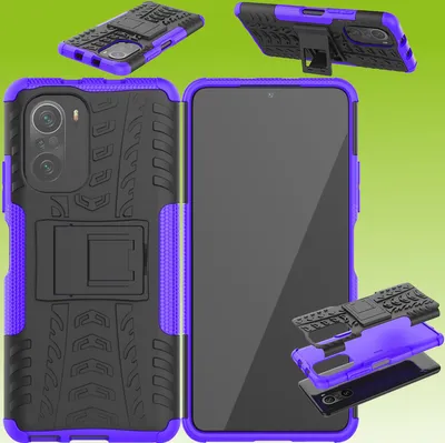Immagine prodotto di Per Xiaomi Redmi Note 10 / 10s Hybrid Case Outdoor Lila Handy Tasche Etuis Cover
