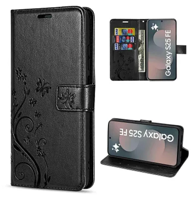 Produktbild von Handy Tasche für Samsung Galaxy S25 FE Hülle Handyhülle Klapphülle Wallet Case in Schwarz