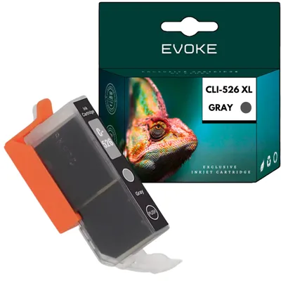 Produktbild von Evoke kompatible Tinte für Canon CLI-526GY CLI526GY 4544B001 Grau 11 ml 600 Seiten PIXMA iP4850 iP4950 MG5150 MG5350 MG5250