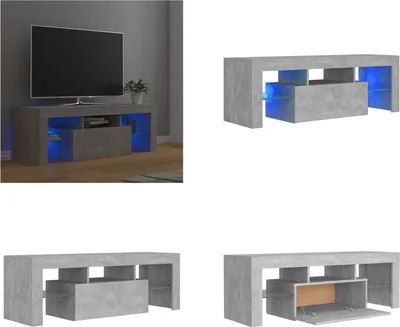 Produktbild von vidaXL TV Schrank mit LED Beleuchtung Betongrau 120x35x40 cm - TV-Schrank - TV-Schränke - TV-Schrank Mit LED - TV-Möbel