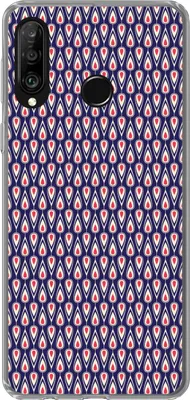 Produktbild von MuchoWow® Handyhülle Schutzhülle Hülle für Telefoonhoesje Huawei P30 Lite Muster - Vintage - Blau - Rot Silikon Softcase Handy Hülle - Handyhülle