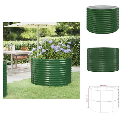 Zdjęcie produktu dla vidaXL Podwyższona grządka Stal malowana proszkowo 100x100x68 cm Zielony - Donice i doniczki
