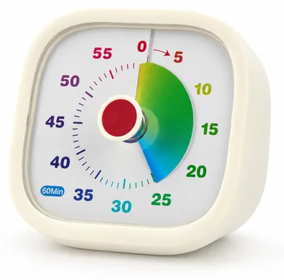 Visueller Timer 60 Min. Countdown, lautlos & Alarm, weiß