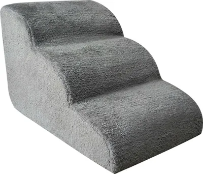Immagine prodotto di Scala per cani, design antiscivolo, rivestimento sfoderabile e lavabile, grigio chiaro, 3 gradini