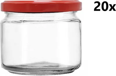 Obrázok produktu pre Varná nádoba 330 ml STELLA číra 20 ks VČETNE ČERVENÝCH LIPOV, počet kusov v balení: 20