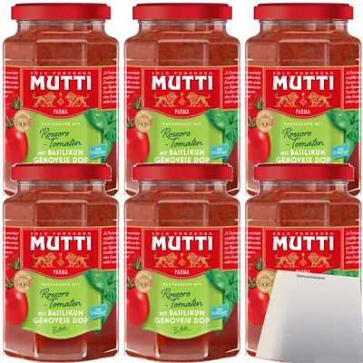 Produktbild von Mutti Pastasauce Basilikum 6er Pack (6x400g Glas) + usy Block