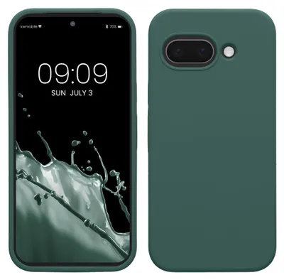 Produktbild von kwmobile Handyhülle für Google Pixel 9a Hülle, für Pixel 9a Case - Hülle Silikon - kabelloses Laden - Tannengrün