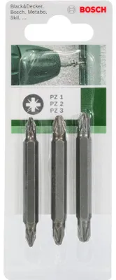 Obrázok produktu pre Bosch 2 609 255 962, 2 kusov, PZ1-PZ1 , PZ2-PZ2 , PZ3-PZ3, 60 mm, 25,4 / 4 mm (1 / 4")