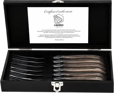Produktbild von Laguiole Style de Vie Steakgabeln Luxury Line Olivenholz 6 Stück