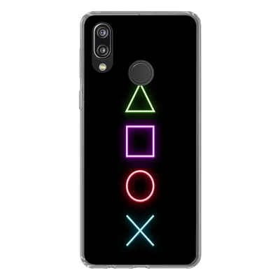 Produktbild von MuchoWow® Handyhülle Schutzhülle Hülle für Huawei P20 Lite (2020) Gaming - Neon - Konsole - Schwarz - Controller - Gaming Silikon Softcase Handy Hülle - Kartenhalter