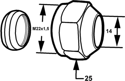 Produktbild von IMI Heimeier Anschlusskupplung M22x14mm Nr.53372414, 1 Stk.