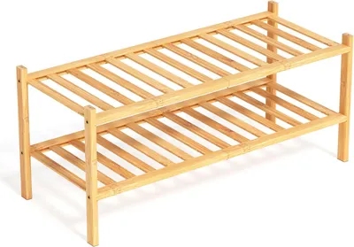 Obrázok produktu pre Stojan na topánky 68x28x32 cm, 2 úrovne, bambus, pre predsieň