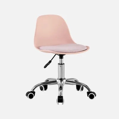 Immagine prodotto di Sedia da ufficio per bambini regolabile con ruote, Rosa pallido