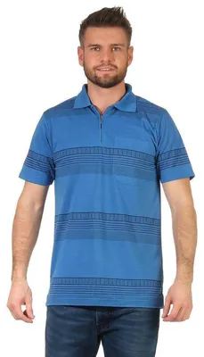 Produktbild von Herren Poloshirt T-shirt Polo-Hemd Kurzarm, Blau M