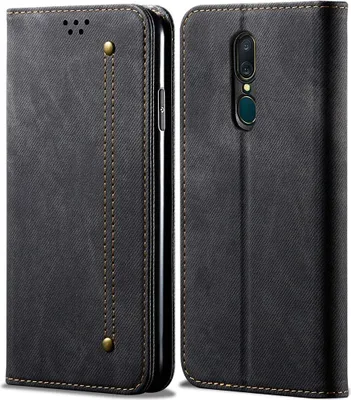 Image de OPPO F11 Case, Leather Wallet Case with Magnetic Closure and Case with Stand Function for OPPO F11 / OPPO A9 Black (étui en cuir avec fermeture magnétique et fonction stand pour OPPO F11 / OPPO A9)