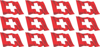 Produktbild von Mini Aufkleber Set - Pack wehend - 50x31mm - selbstklebender Sticker - Swiss-Schweiz - Flagge / Banner / Standarte fürs Auto, Büro, zu Hause und die Schule - 12 Stück