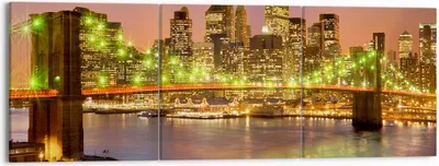 Produktbild von Bild auf Leinwand - Leinwandbild - New York Brücke - 150x50cm - Wand Bild - Wanddeko - Wandbilder - Leinwanddruck - Bilder - Kunstdruck - Wanddekoration - Leinwand bilder - Wandkunst - CA150x50-3517