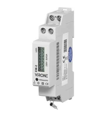 Immagine prodotto di ORNO Contatore di elettricità monofase, 40A, MID, uscita a impulsi, 1 modulo, DIN TH-35mm
